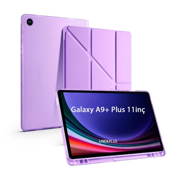 Samsung Galaxy Tab A9 Plus X210 X213 X215 X217 Kılıf Kalem Bölmeli Trifolding Case - 12