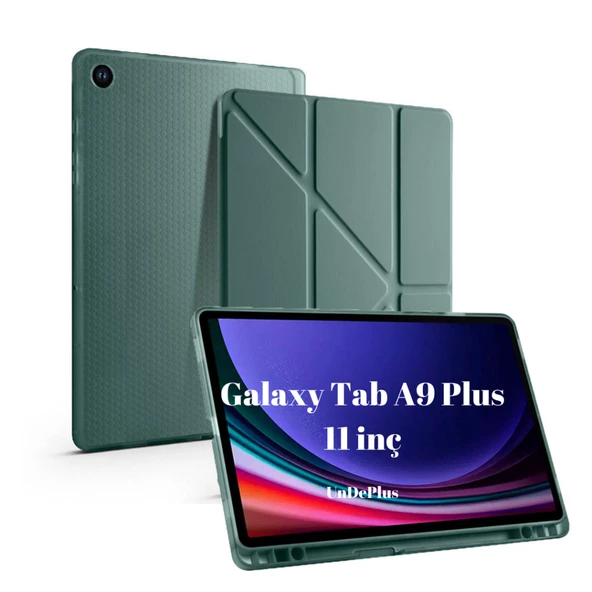 Samsung Galaxy Tab A9 Plus X210 X213 X215 X217 Kılıf Kalem Bölmeli Trifolding Case - 8