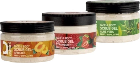 Ostwint Yüz ve Vücut Scrub Jel Peeling Yüz Maskesi 3'lü Set