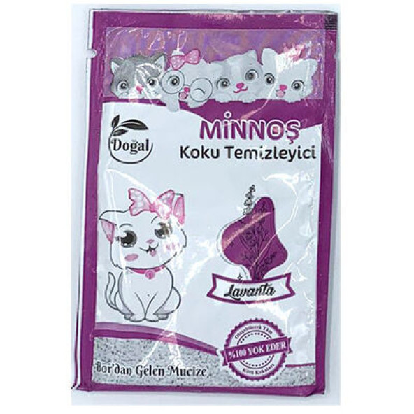 Minnoş Lavanta Kedi Kumu Koku Giderici  ( 25gr x 20 Adet ) - 2