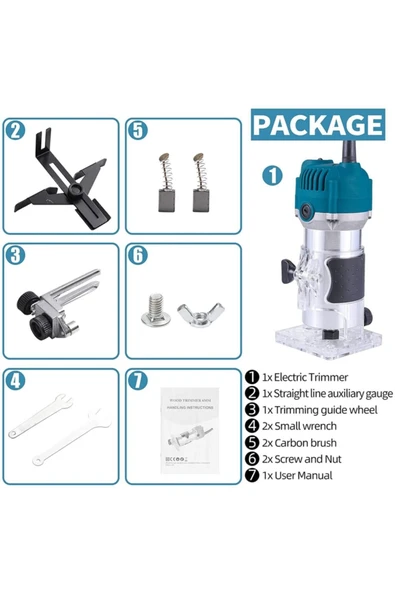 STİLMAX 3000w 6 Kademe Devir Ayarlı Formika Traşlama El Tipi Freze Makinası Pens 6mm - 2