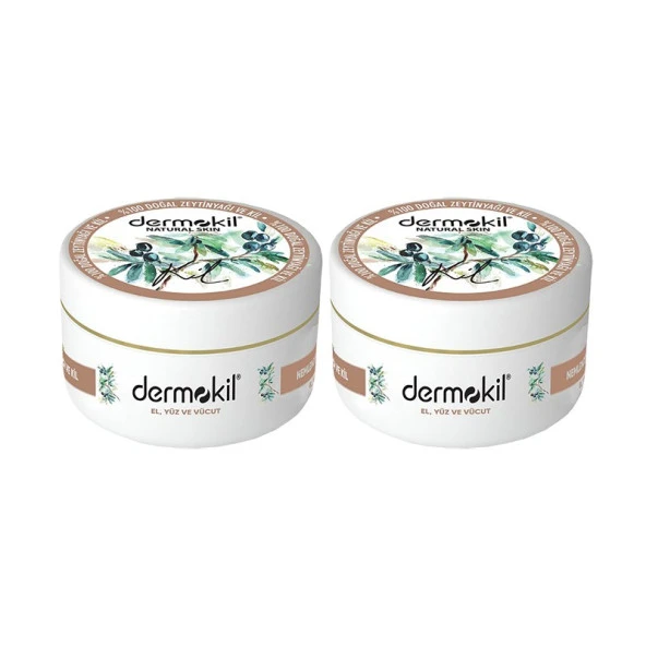 Dermokil Zeytinyağlı Yüz, Vücut ve Doğal El Kremi 300 ml x 2 Adet