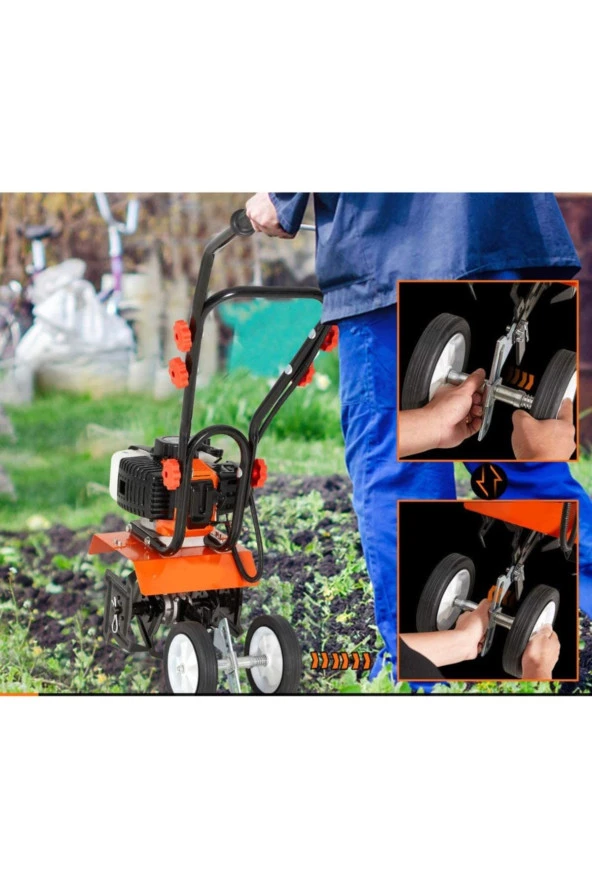 DEKO TURKEY Yerli Üretim Bahçe Çim Toprak Belleme Benzinli Mini Çapalama 7.9 Hp 75cc 4 Çelik Bıçak - 4