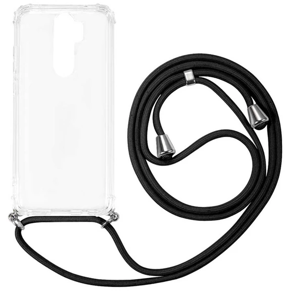 Xiaomi Redmi Note 8 Pro Kılıf Boyna Askılı İpli Şeffaf Kılıf