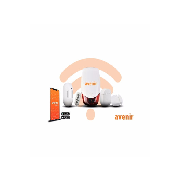 AvenirAv-02wf Wifi Akıllı Ev Alarm Sistem Seti (2 Kapı/pencere Sensörü) (1pır) (1kumanda)