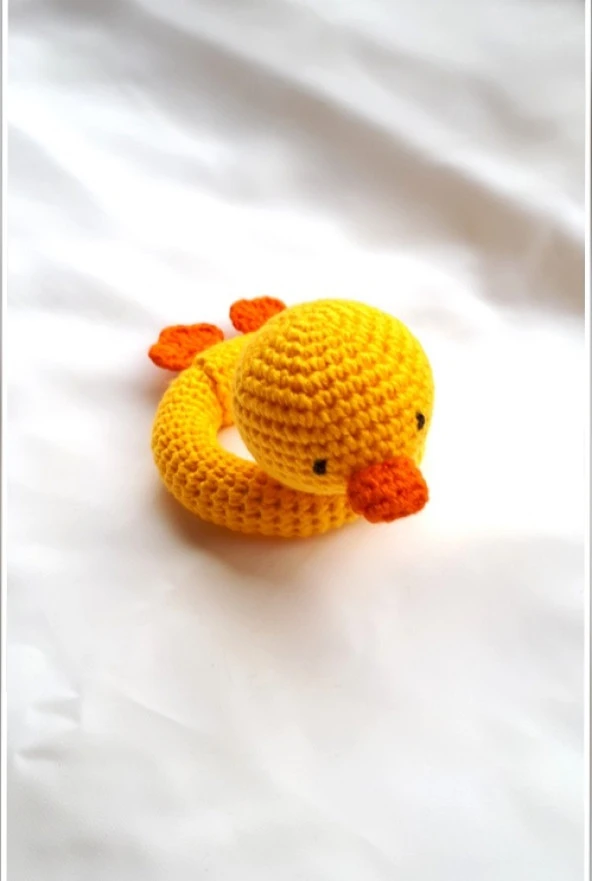 Ördek Çıngırak Amigurumi Organik Oyuncak - 2