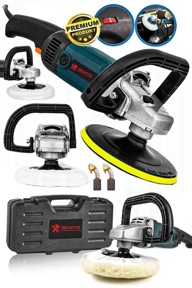 DEGATTO Çelik Şanzıman 4800W 6 Kademeli Devirli Koltuk Yıkama Zımpara Pasta Cila Polisaj Makinesi - 2