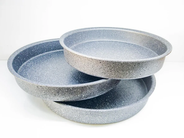 OMS 3 Parça Granit Tepsi Seti Gri 3086 - 2