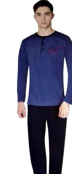 Aysu 2008 Erkek Uzun Kol Pijama Takımı Penye Pijama Takımı - 2