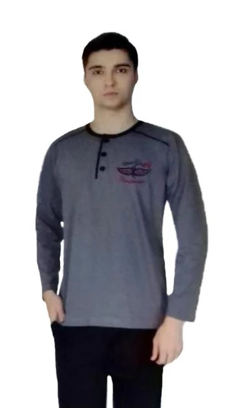 Aysu 2008 Erkek Uzun Kol Pijama Takımı Penye Pijama Takımı - 3