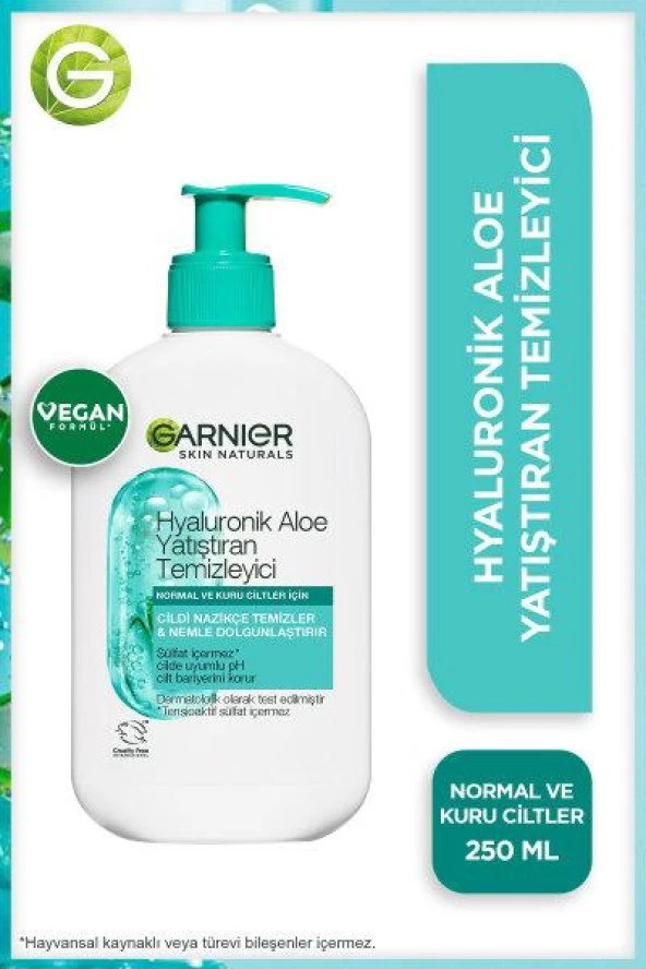Garnier Hyaluronik Aloe Nemlendiren ve Yatıştıran Temizleyici 250 ML