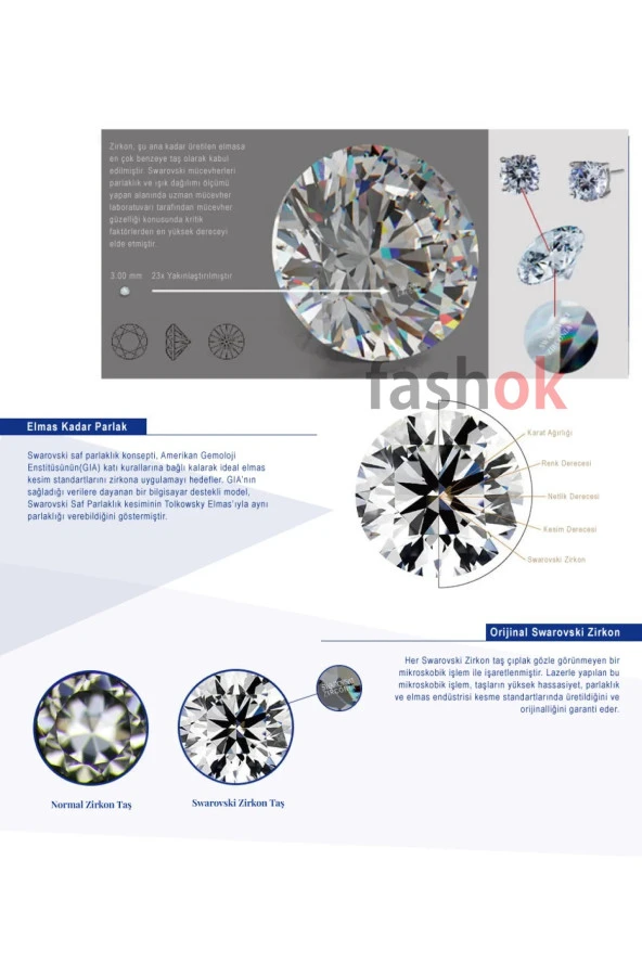 Swarovski Crystal Kadın 12 mm Çerçeveli Gümüş Kolye - 4