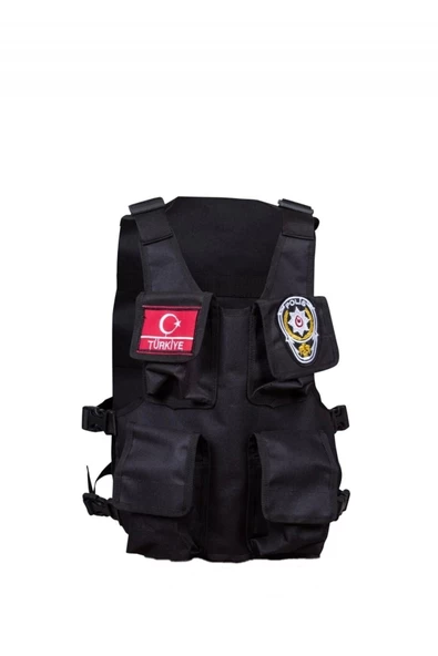 Çocuk Polis Yeleği Siyah Renk