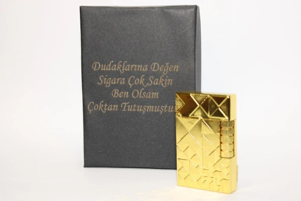 Kişiye Özel Dupont Tarz Çelik Gövde Çakmak (Gold)