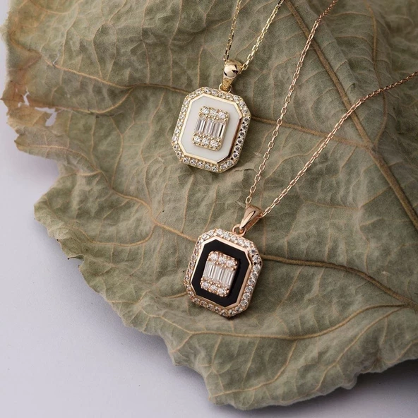 Baget Altın Kolye 14K Gold Mineli