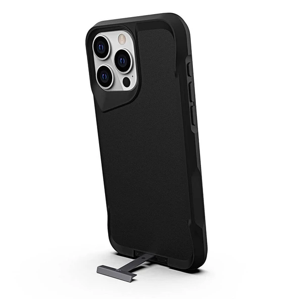 Vendas Apple iPhone 15 Pro Kılıf Zore Airbag Kenarlı T-Max Mat Standlı Kapak - Resim 9