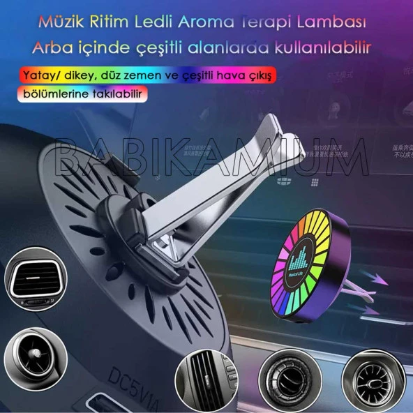 RGB Sese Duyarlı Ritim Animasyonlu Müzik Ekolayzer 22 Ledli Şarjlı Kokulu LED Disk - 3