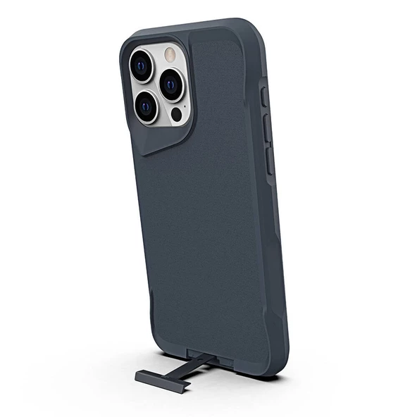 Vendas Apple iPhone 15 Pro Kılıf Zore Airbag Kenarlı T-Max Mat Standlı Kapak - Resim 12