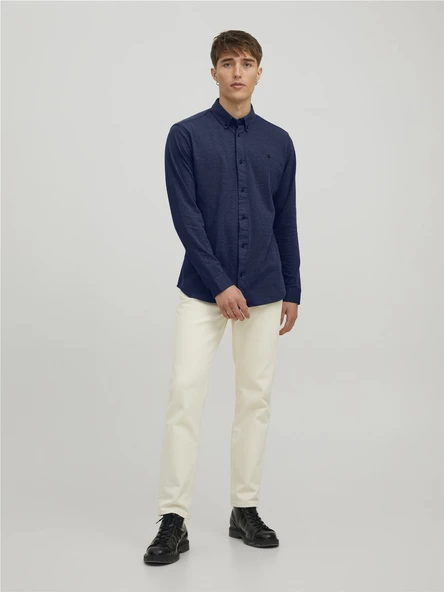 JACK JONES Logolu Uzun Kollu Erkek Gömlek 12212345 - 4