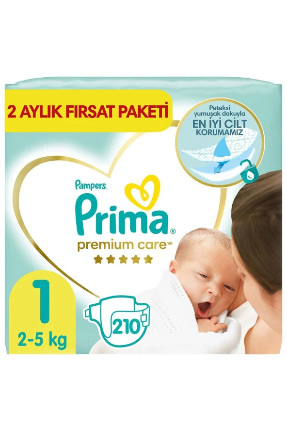 Prima Bebek Bezi Premium Care 1 Beden 210 Adet