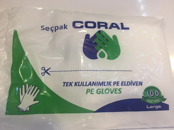 NİVEMESHOME TEK KULLANIMLIK 100 ADET CORAL ELDİVEN L APM