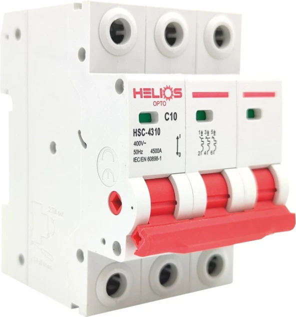 Helios Opto 3X80A 4500kA C Tipi Trifaze W Otomat HSC-4380