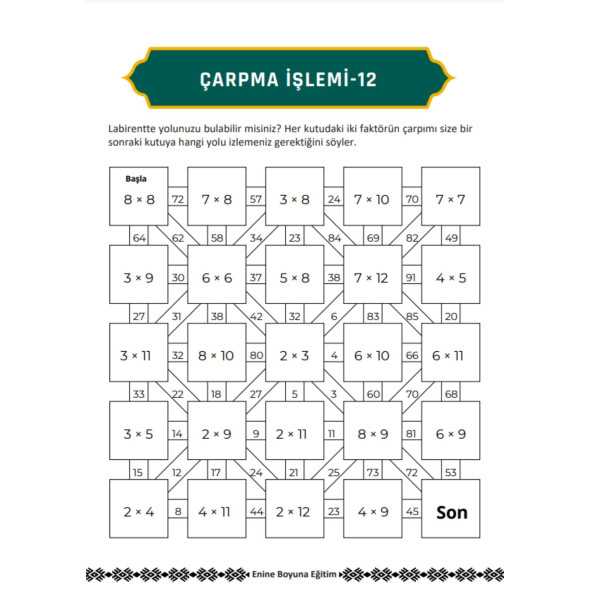 Labirentli Matematik Çarpma İşlemi Kitabı - Resim 3