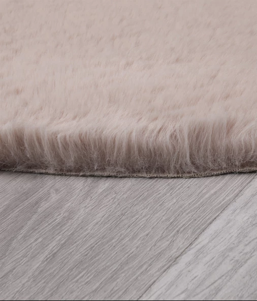 Tavşan Tüyü Dekoratif Ultra Yumuşak Post Peluş Kaymaz Halı Vizon - 5