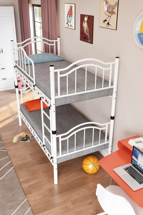 90x190 ARGİMO Belinay Genç Çocuk Odası Metal Ranza ve Karyola Yatak Ölçülü - 2