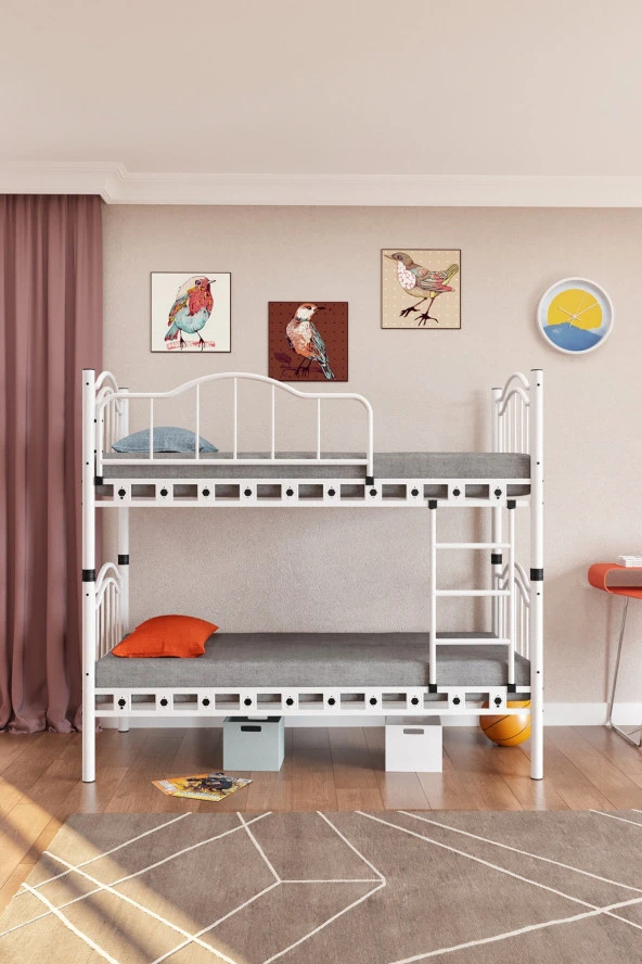 90x190 ARGİMO Belinay Genç Çocuk Odası Metal Ranza ve Karyola Yatak Ölçülü - 3