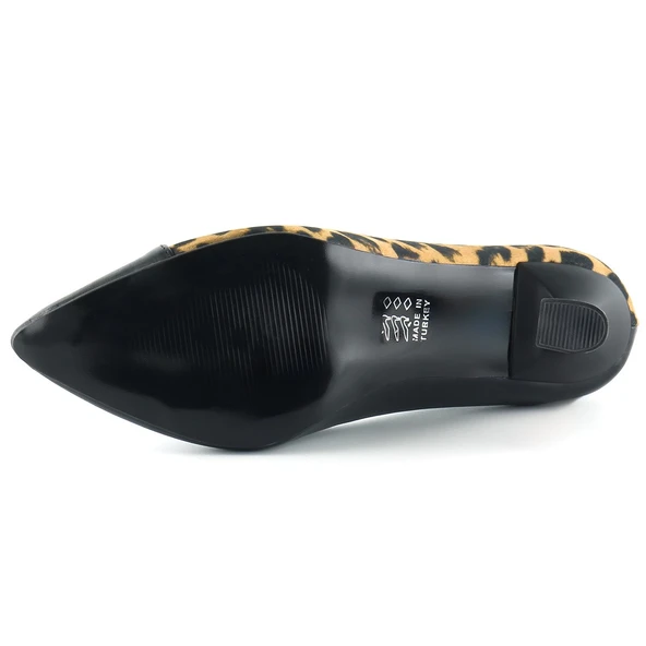 Erkan Saçmacı Jatqılı Plus Siyah Leopar Desenli Kadeh Topuklu Ayakkabı - 5