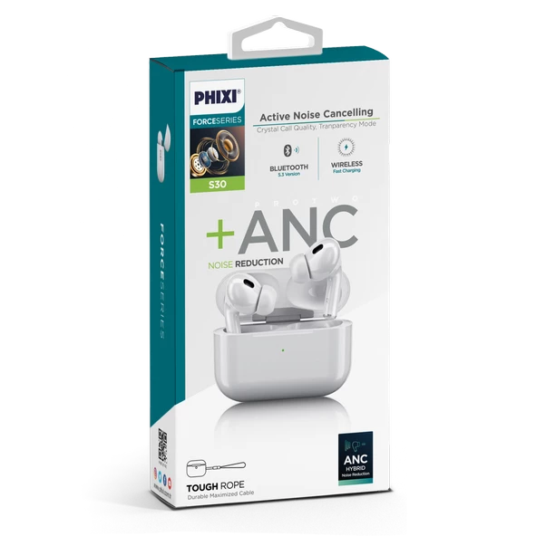 Phixi Force S30 TWS Kablosuz Earpods Kulakiçi ANC Bluetooth Kulaklık - 4