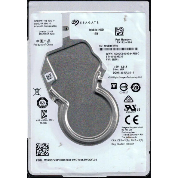 Seagate Barracuda ST1000LM035 2.5" 1 TB 5400 RPM 128 MB SATA 3 NOTEBOOK HDD YENİLENMİŞ ÜRÜN - 2