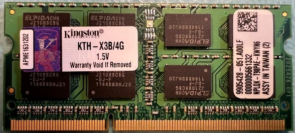 Kingston KTH-X3B/4G 4GB(1x4GB) DDR3 1333MHz SODIMM NOTEBOOK RAM BELLEK - 1