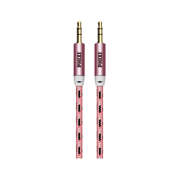 Phixi Basic A810 Hasır Örgü 3.5mm Aux Kablo - 3
