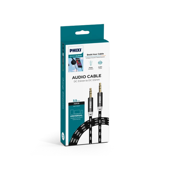 Phixi Basic A810 Hasır Örgü 3.5mm Aux Kablo - 6