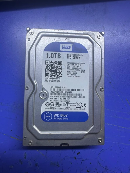 WD Blue WD10EZEX 3.5" 1 TB 7200 RPM 64 MB SATA 3 HDD YENİLENMİŞ ÜRÜN