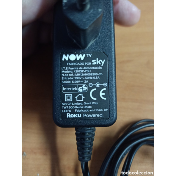 Now Tv Power Supply 4201SP-Psu Mh12Ah059200-C5 5.99V 2A (3.5Mm) Adaptör
