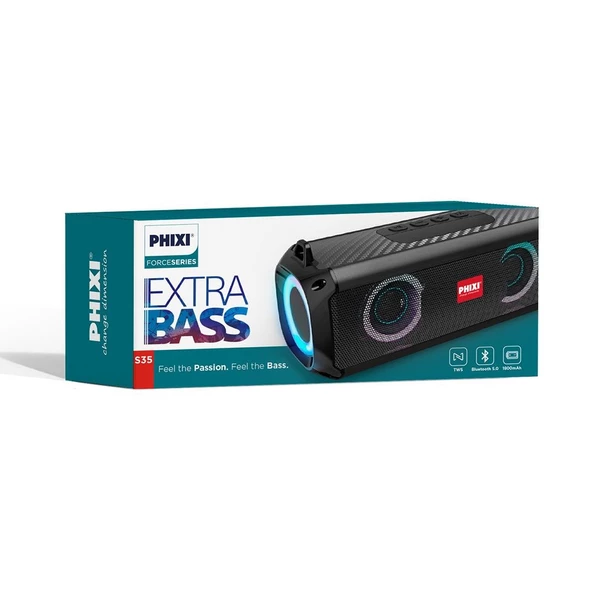 Phixi Force S35 TWS Extra Bass Bluetooth Hoparlör - 6