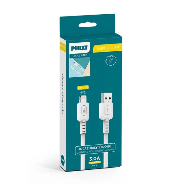 Phixi CB415L Basic 100 Cm Lightning Şarj ve Data Kablosu - 2