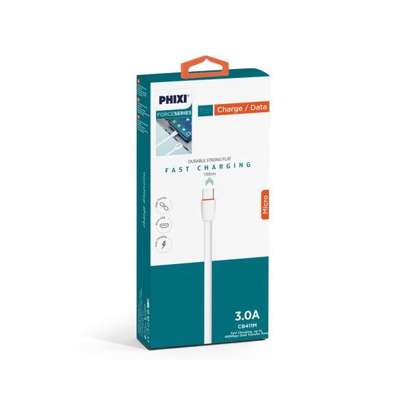 Phixi CB411M Force Yassı Kablolu 100 Cm Micro USB Şarj ve Data Kablosu - 2