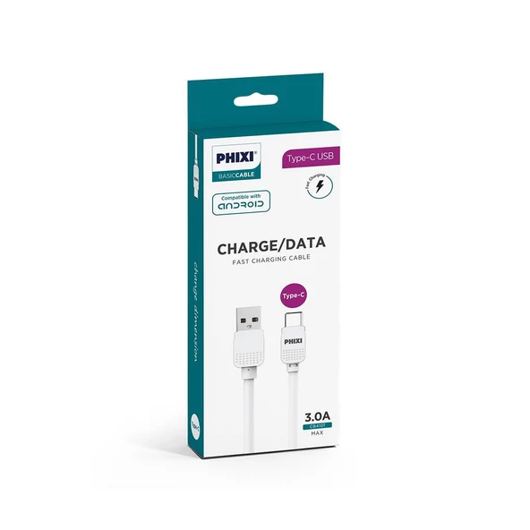 Phixi CB410T Basic 100 Cm Type-C USB Şarj ve Data Kablosu - 2