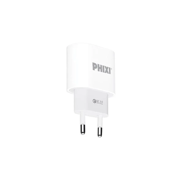 Phixi QCH271T Force Akım Korumalı 15W / 3A Qualcomm 3.0 Type-C USB Kablolu Şarj Cihazı - 3