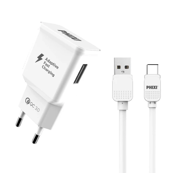 Phixi QCH202T Basic 12V / 3A Qualcomm 3.0 Type-C USB Kablolu Hızlı Şarj Cihazı - 2