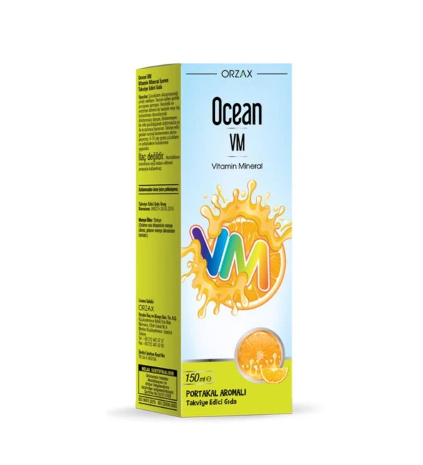 Ocean Vitamin Mineral VM Şurup Portakal Konsantreli 150 ml
