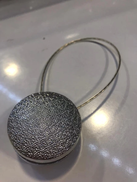 NİVEMESHOME ELEGANT YUVARLAK TAŞLI GÜMÜŞ PERDE TOKASI - 3