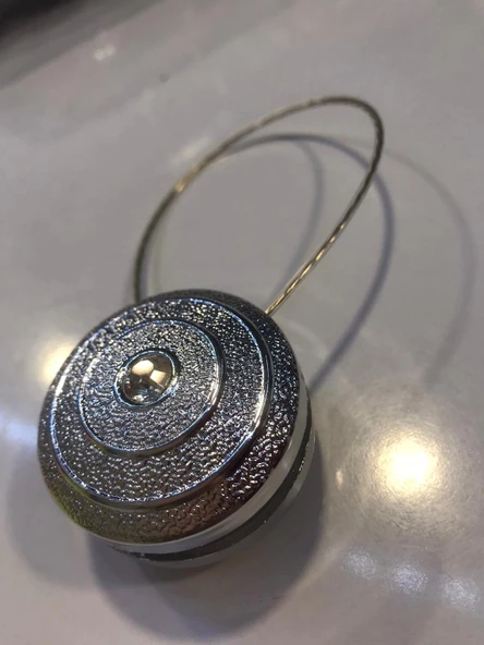 NİVEMESHOME ELEGANT YUVARLAK TAŞLI GÜMÜŞ PERDE TOKASI - 2