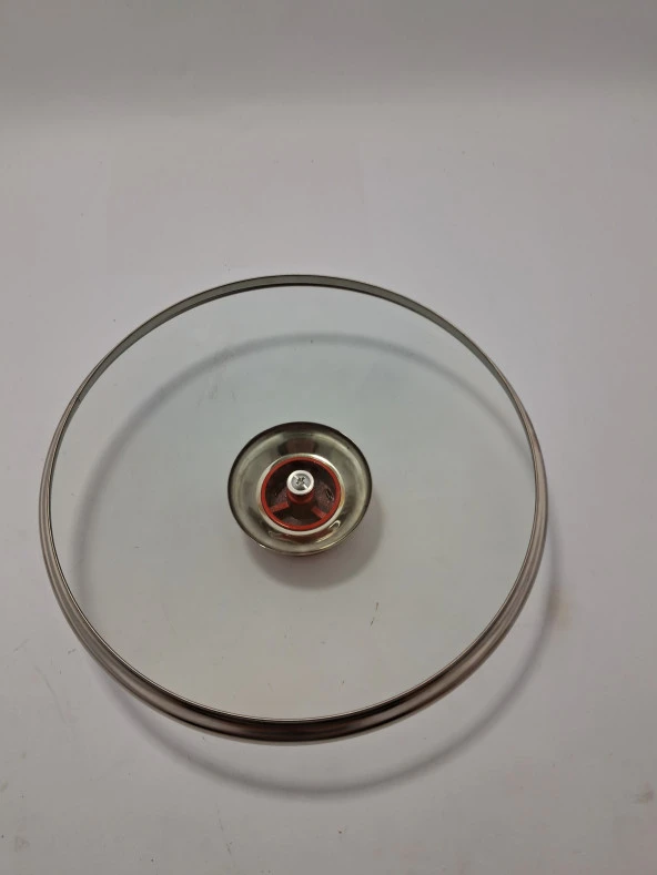 CAM KAPAK 20 CM VE  KIRMIZI ( ELMA ŞEKERİ ) KULP - Resim 4