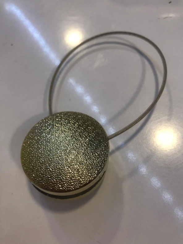NİVEMESHOME ELEGANT YUVARLAK TAŞLI GOLD PERDE TOKASI - 2