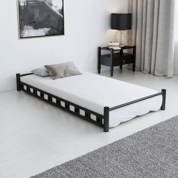 Yavru Karyola Ranza Eki Siyah Yer Yatağı Baza Yatak 90x180